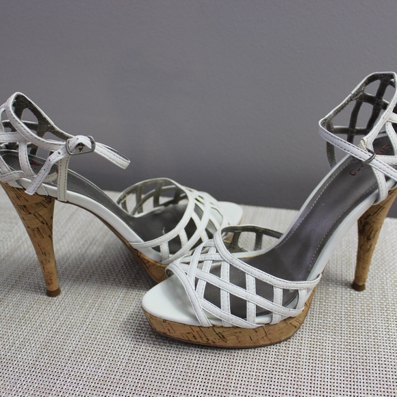 White Cork Heels - Picture 3 of 4